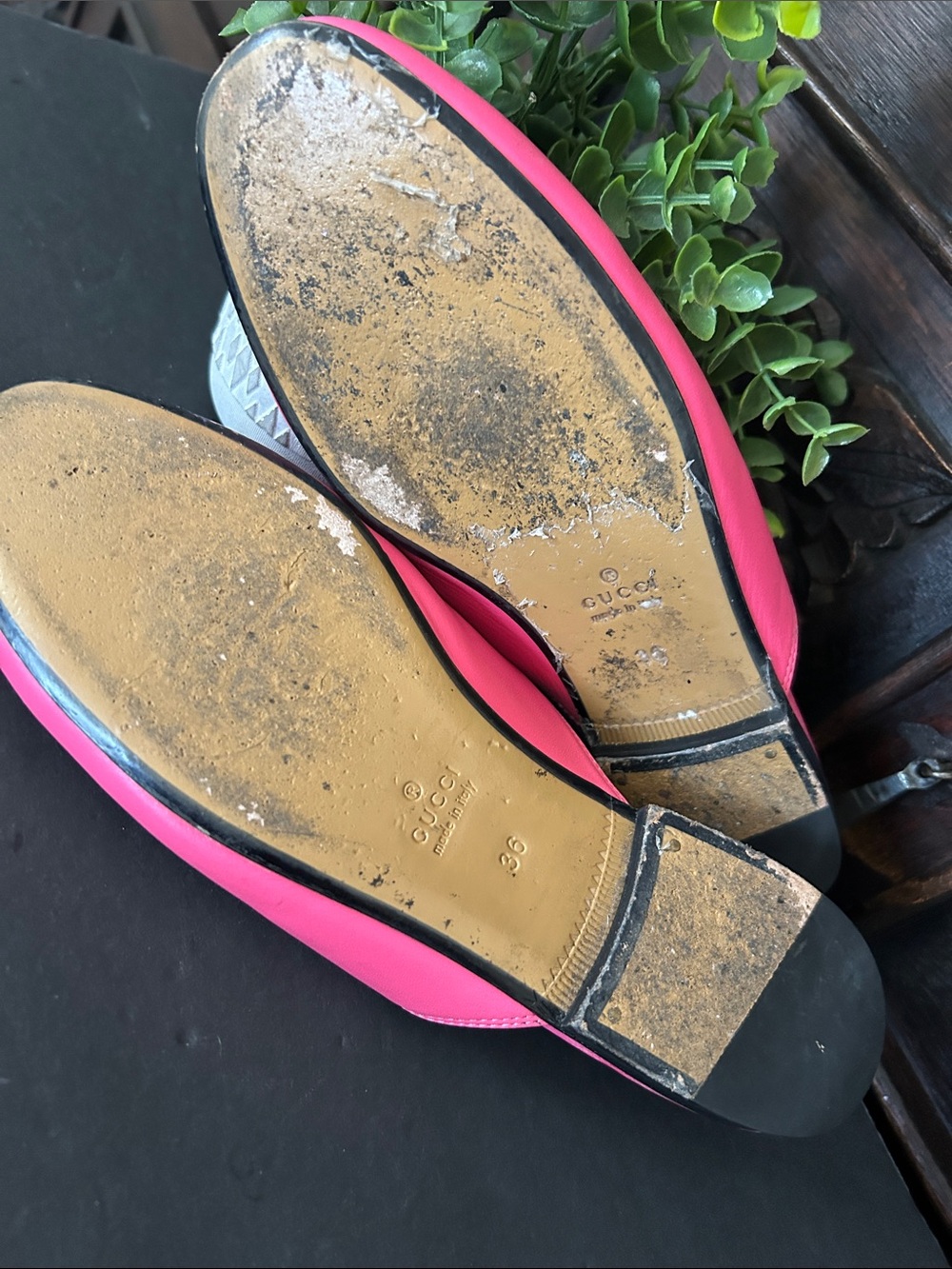 Pink Women's Slip-On Loafers with Gold Bit Hardware - Picture 16 of 17